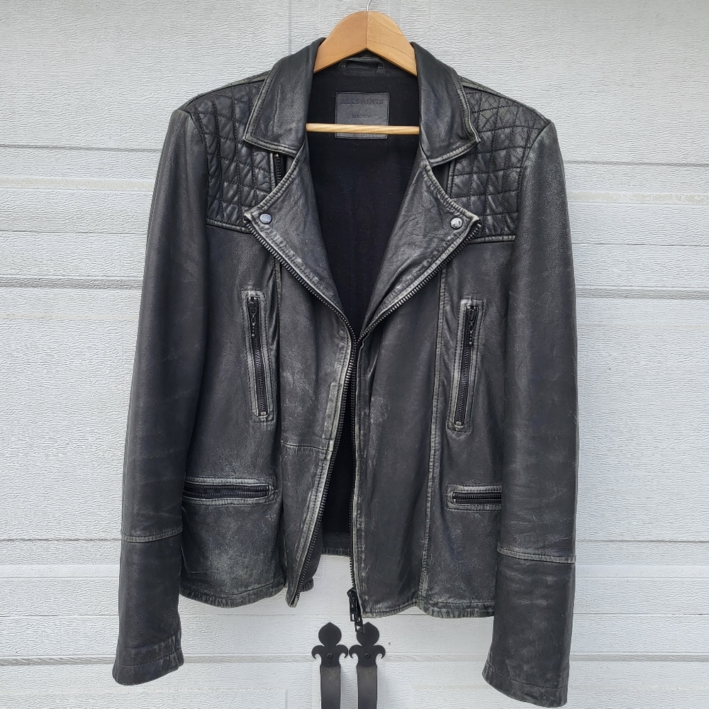 Allsaints Cargo Biker leather jacket Medium